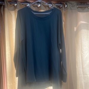 Wonderly Long Sleeve Crewneck Top - Teal Blue
